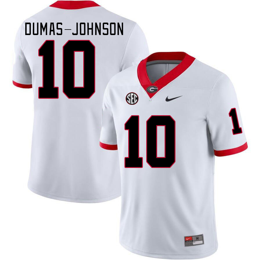 Men #10 Jamon Dumas-Johnson Georgia Bulldogs College Football Jerseys Stitched-White